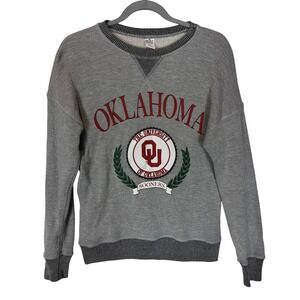 Oklahoma Sooners Sweatshirt Womens XS Gray NCAA College Spirit Jersey Pullover